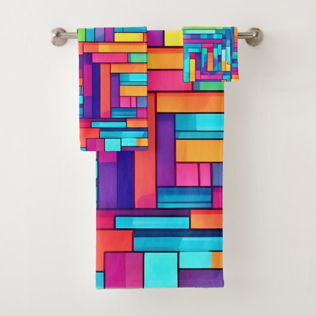 Neon Grid - Mosaico Abstracto Colorido (In situ)