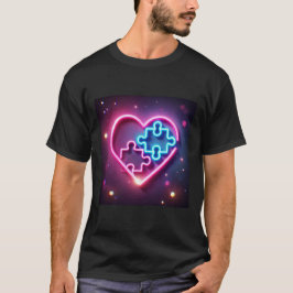 Neon Heart Puzzle Mens Camisetas