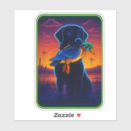 Neon Hunting Dog Pegatina