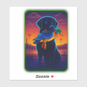 Neon Hunting Dog Pegatina