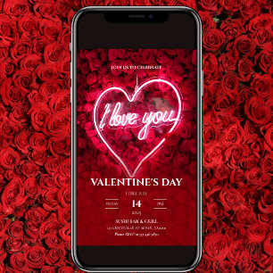 Neon I Love You Invitación El día de San Valentín