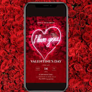 Neon I Love You Invitación El día de San Valentín