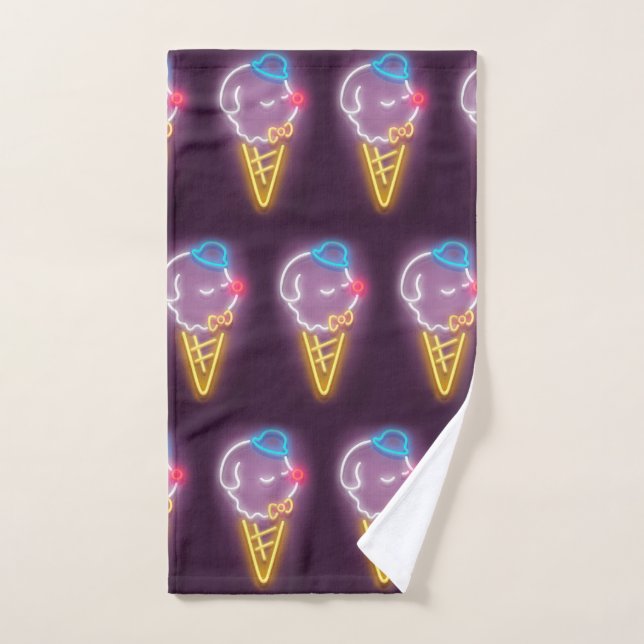 Neon Ice Cream Dog (Toalla de mano)