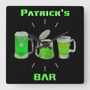 Neon Irish Pub Bar Rótulo Reloj Mancave personaliz