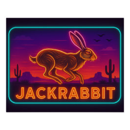 Neon Jackrabbit Poster