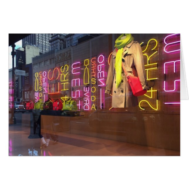 Neon Lights Department Store Window New York NYC (Anverso (Horizontal))