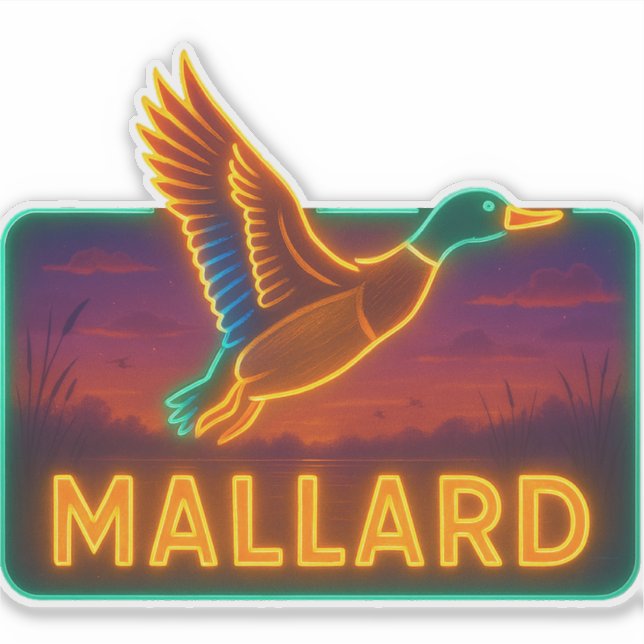 Neon Mallard Pegatina (Anverso)