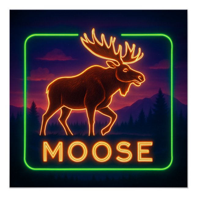 Neon Moose Poster (Anverso)