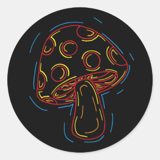Neon Mushroom Pegatina