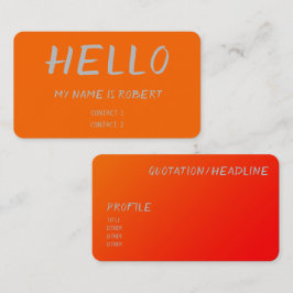 neon naranja - Hola tarjeta de visita
