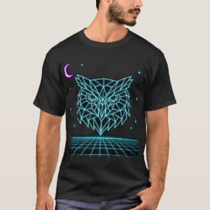 Neon Owl Synthwave - Camiseta Retro Night Watcher