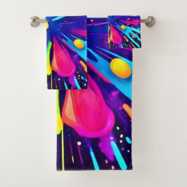 Neon Paint Explosion on Dark Canvas