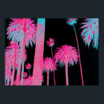 Neon Palm Trees Miami Beach Impresión Art Deco<br><div class="desc">Neon Palm Trees Miami Beach Art Deco poster de impresión de arte por el artista Rick Short. Los Neon Palm Trees brillan por la noche con colores de neón. Gran poster para añadir un poco de color a cualquier habitación.</div>