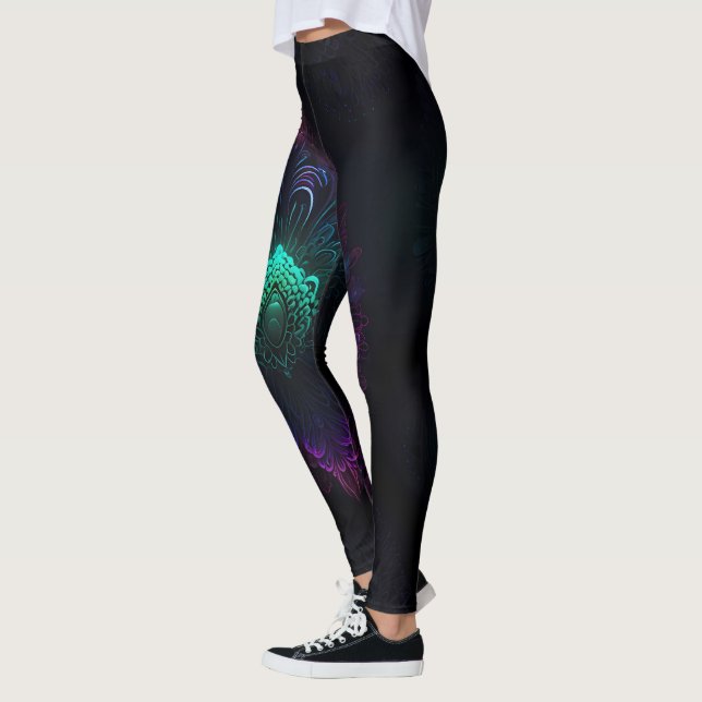Neon Peacock Elegance Leggings (Izquierda)