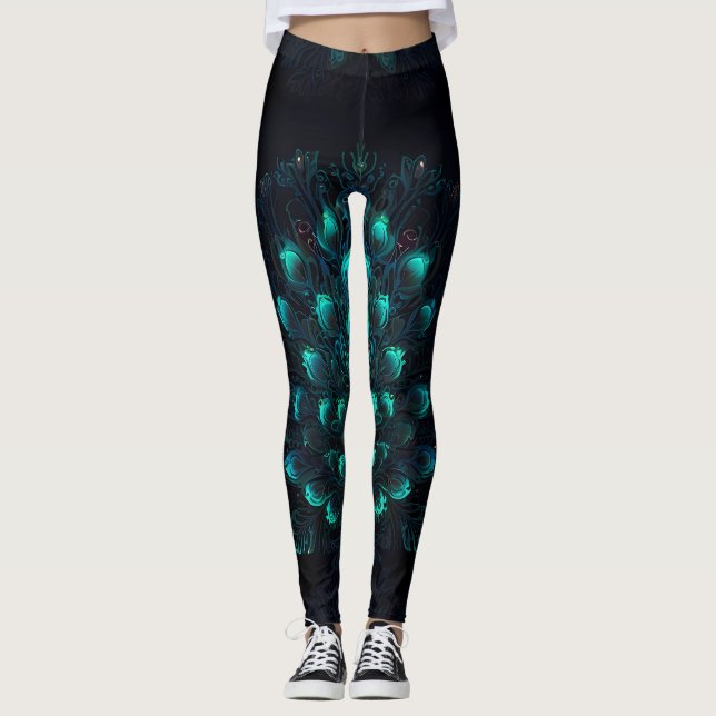 Neon Peacock Elegance Leggings (Anverso)