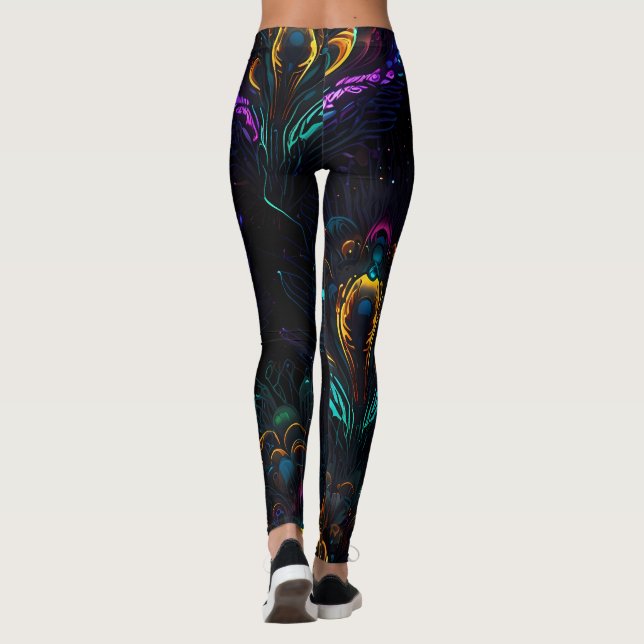 Neon Peacock Elegance Leggings (Reverso)