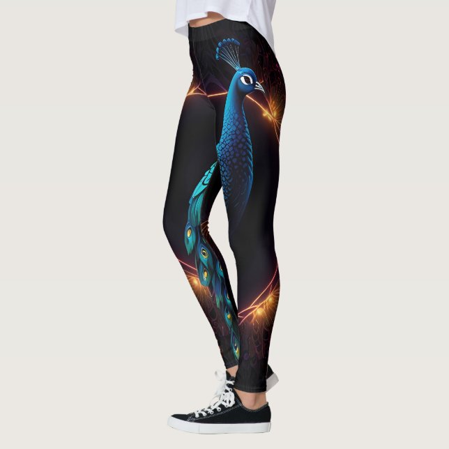 Neon Peacock Elegance Leggings (Izquierda)