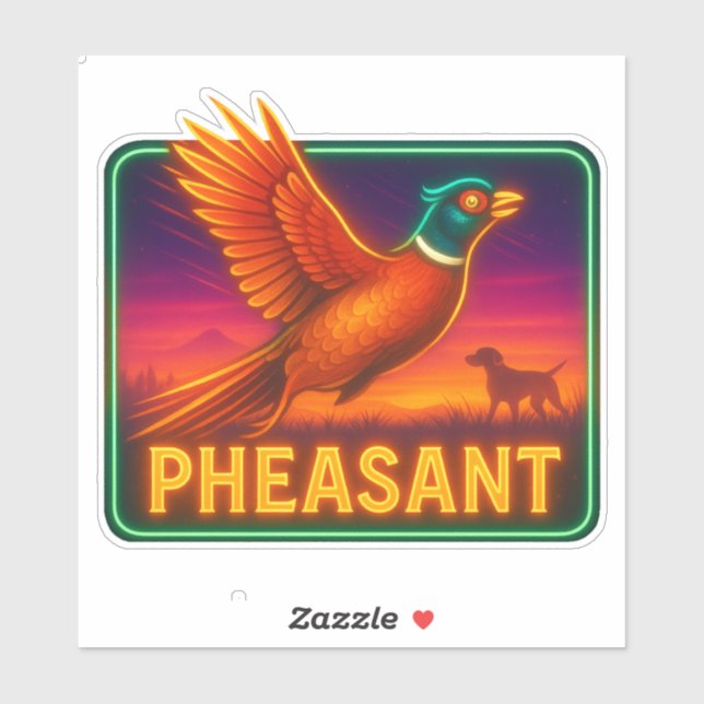 Neon Pheasant Pegatina (Hoja)