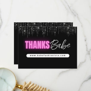 Neon Pink Glam Tarjeta de agradecimiento