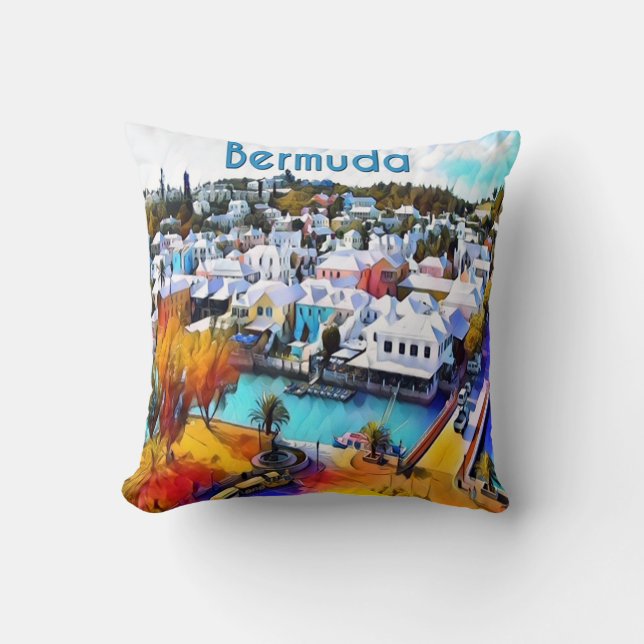 Neon Pop Art Bermuda lanzar almohada (Anverso)