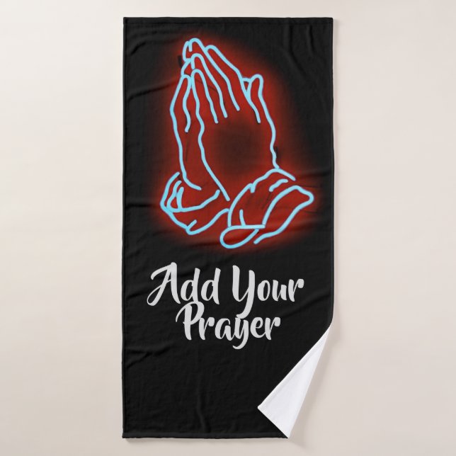 Neon Praying Hands Personalizado o Personalizar (Toalla de baño)