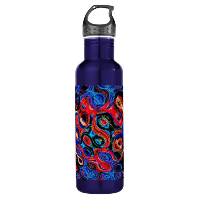 Neon Psychedels Ripples Botella de agua (Anverso)