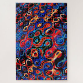 Neon Psychedels Ripples Jigsaw Puzzle