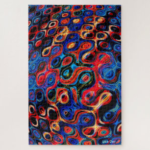 Neon Psychedels Ripples Jigsaw Puzzle