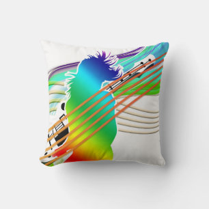 Neon Rainbow Person con Cojín decorativo de guitar