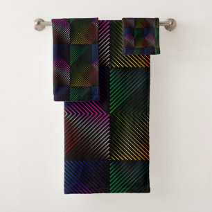Neon Rainbow Prisma Cuadrado En Negro