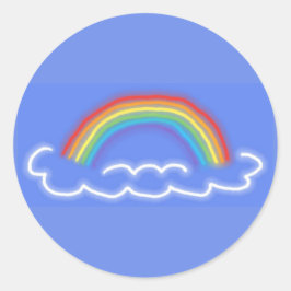 Neon Rainbows Pegatinas redondos (Denim Blue)