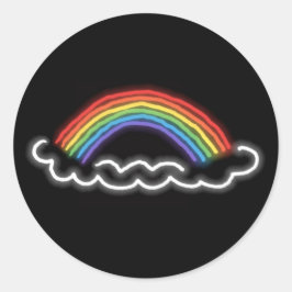 Neon Rainbows Pegatinas redondos (negro)