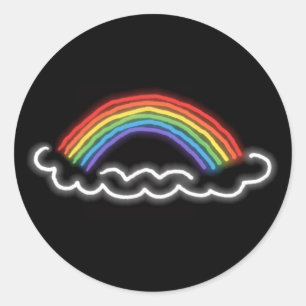 Neon Rainbows Pegatinas redondos (negro)