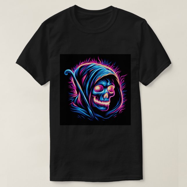 Neon Reaper Glow - Camiseta Skull (Diseño del anverso)