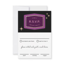 Neon Rótulo Vegas Wedding RSVP con opciones de com