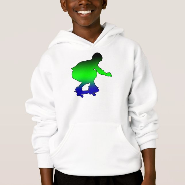 Neon skateboarder boys hoodie (Anverso)