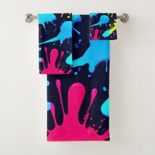 Neon Splatter Art: Expresionismo abstracto vibrant