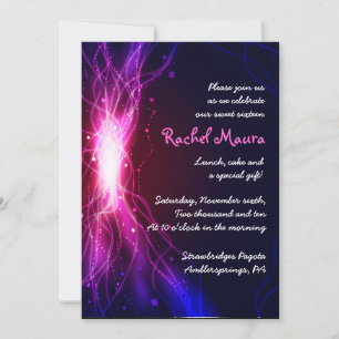 Neon Stars dulce 16 dieciséis invitaciones de cump