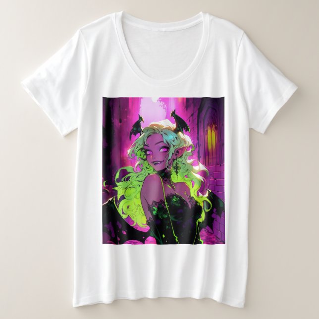 Neon Succubus Demon Anime Chica (Anverso del diseño)