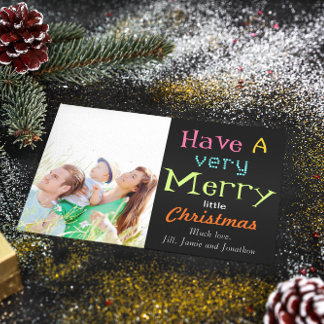 Neon Tiene Una Pequeña Tarjeta De Fotos De Navidad