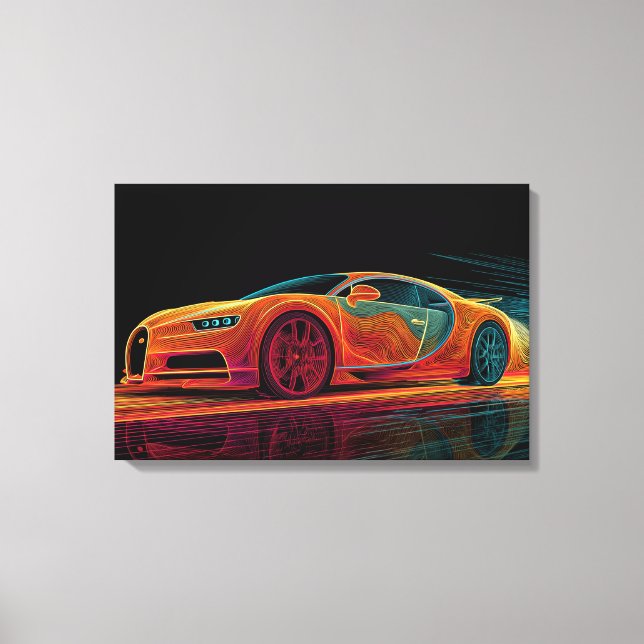 Neon Velocity | Arte Automotriz (24" x 16") (Anverso)