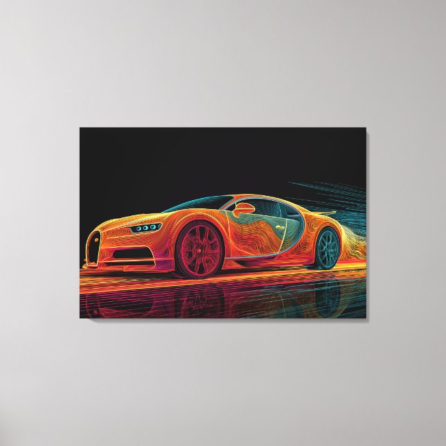 Neon Velocity | Arte Automotriz (36" x 24") (Anverso)