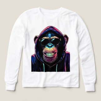 Neon Vibe – Chimpancé con estilo con sudadera con