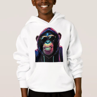 Neon Vibe – Stylish Chimpanzee in Hoodie and Sungl