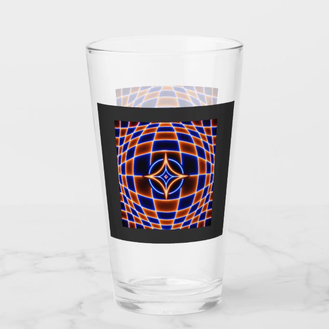 Neon Vortex Star Optical Illusion – Blue Orange Gl (Anverso)