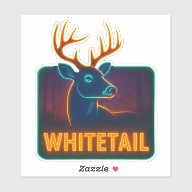 Neon Whitetail Vinyl Pegatina (Hoja)