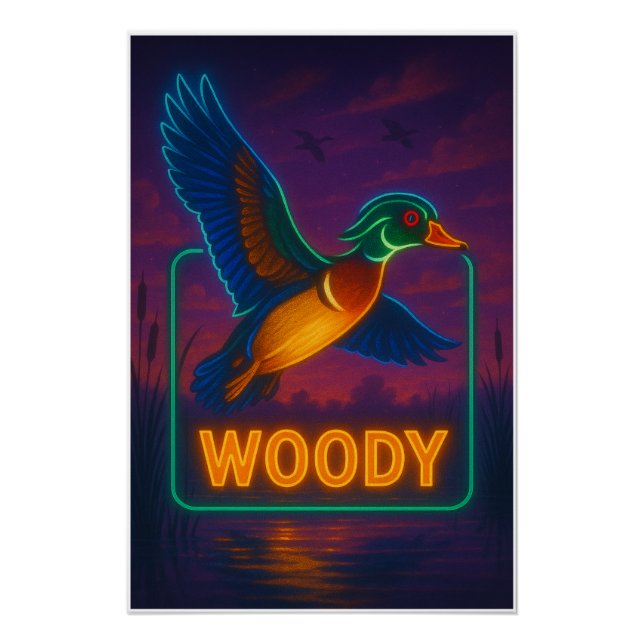 Neon Wood Duck Poster (Anverso)