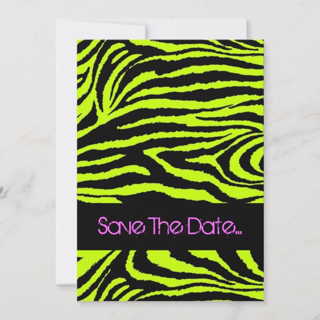 Neon Zebra Sweet 16 Invitación (Anverso)