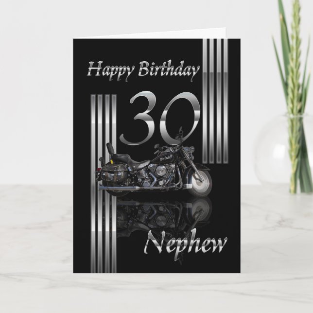 Nephew - Motocicleta con tarjeta de cumpleaños 30 (Anverso)