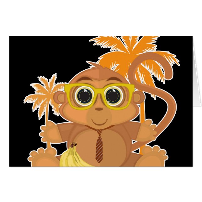 Nerd de mono - Negro (Anverso (Horizontal))